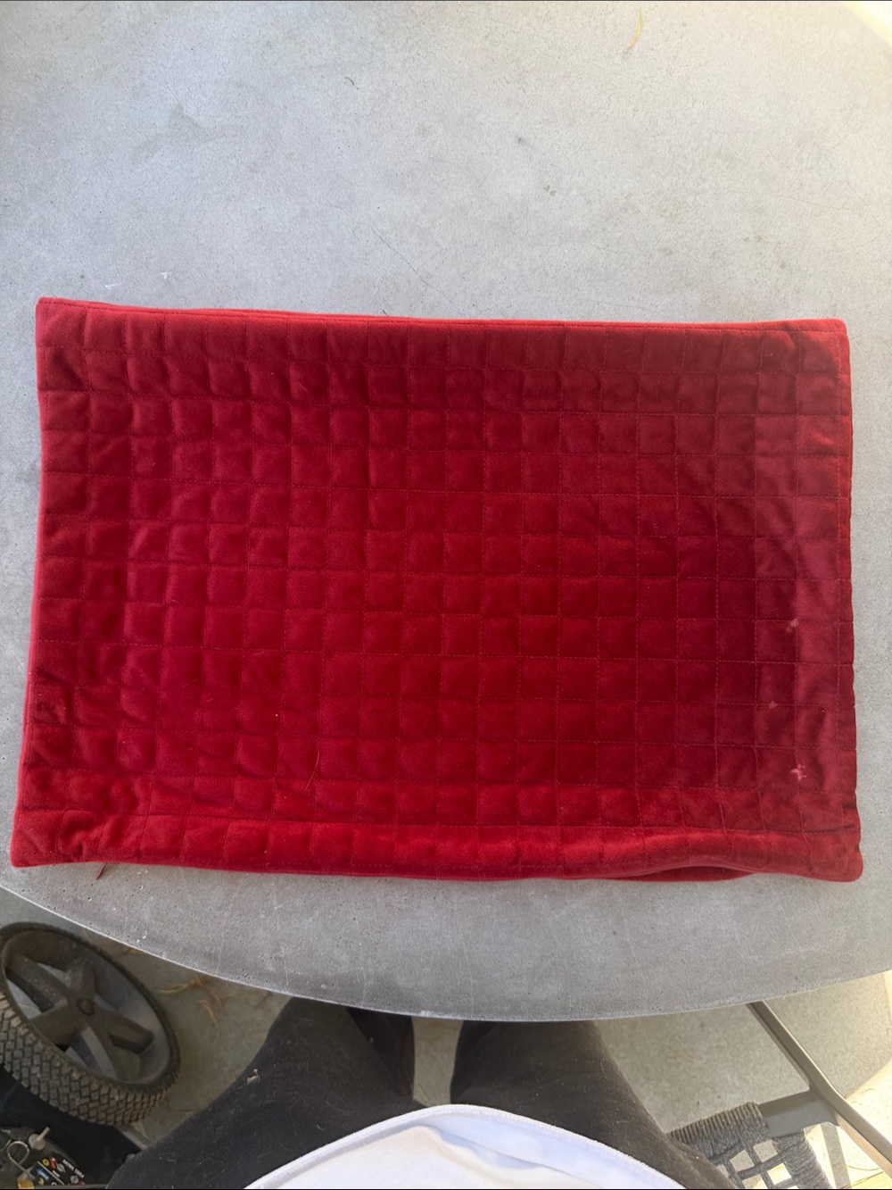 Target Red Quilted Velvet Accent Pillow Cover